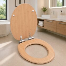 Friendly Brown Toilet Seat with Soft Close Lid Design