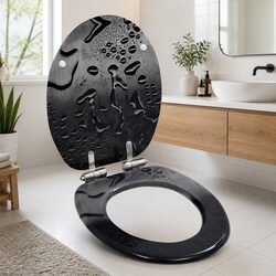 Your Soft Close Toilet Seat in Grey Water Drop Design