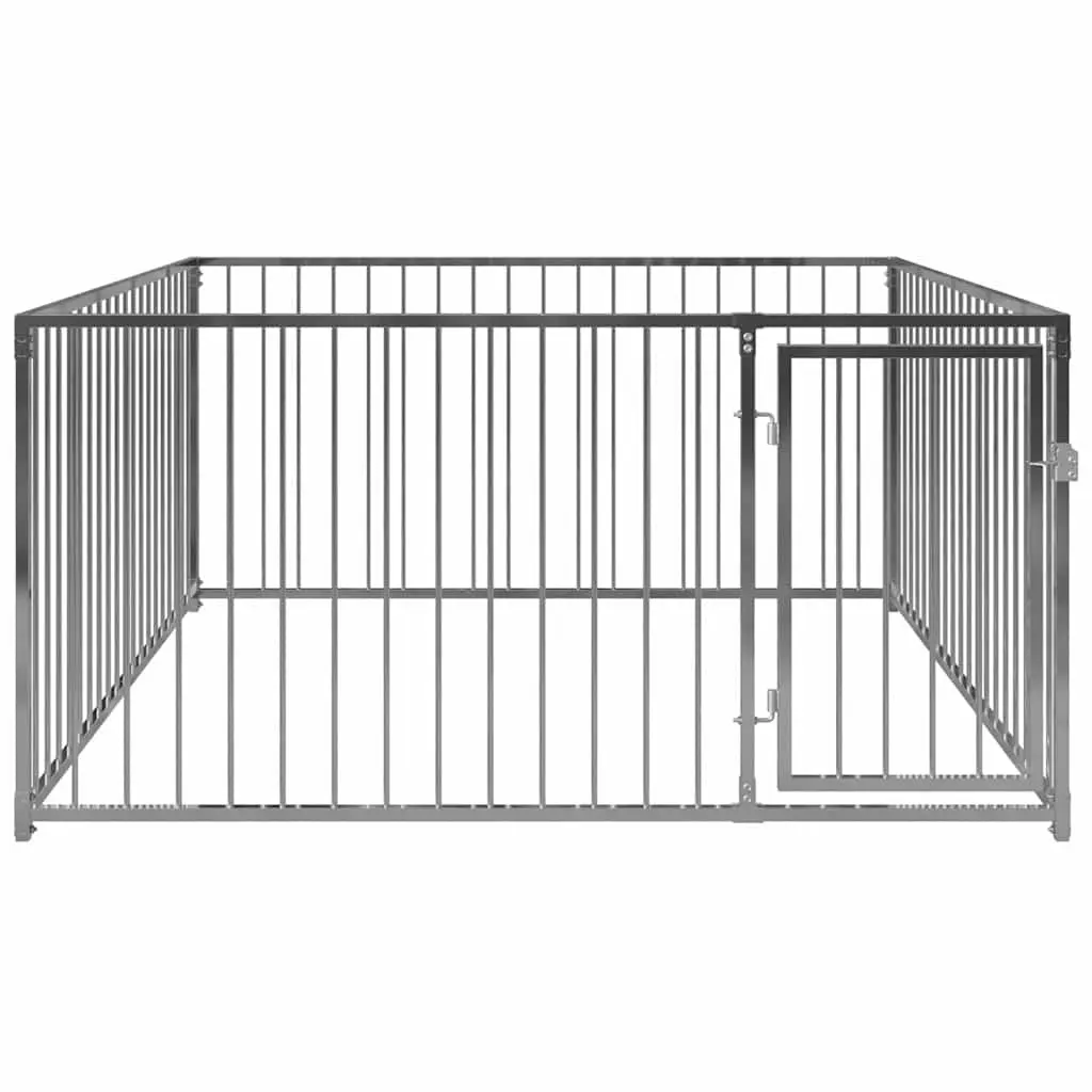 Dog Kennel Steel Construction 200x200x100cm Silver