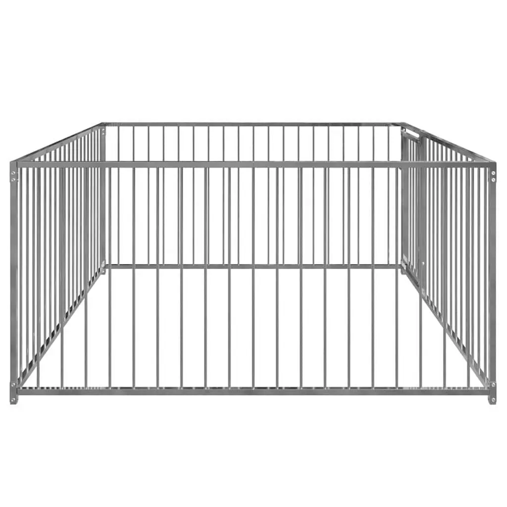 Dog Kennel Steel Construction 200x200x100cm Silver