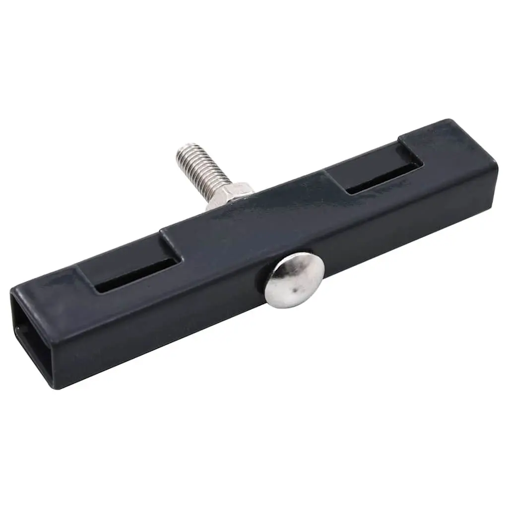 Galvanized Steel Garden Fence U Mat Connector 10 Sets Anthracite Durable Mesh Panel Support