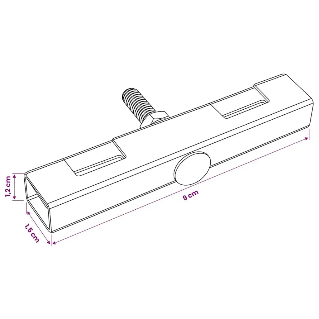 Galvanized Steel Garden Fence U Mat Connector 10 Sets Anthracite Durable Mesh Panel Support