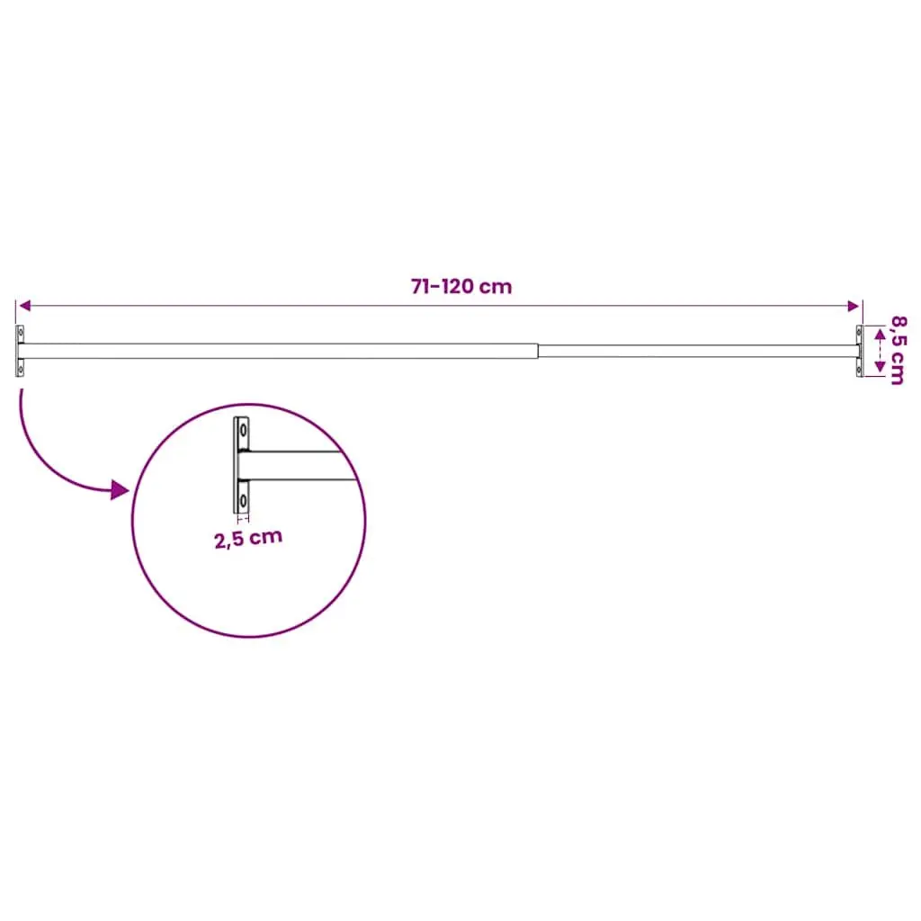 Adjustable Security Window Bar 710-1200mm Silver Home Protection Safety