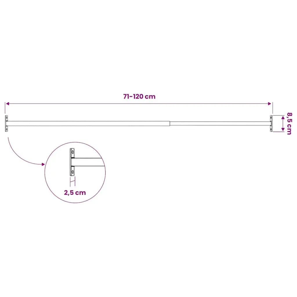 Adjustable Security Window Bars Silver 710-1200 mm 3 Piece Set