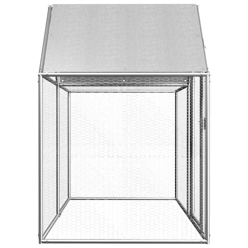 Chicken Coop Galvanised Steel 2x1x1.5 m Poultry House Garden Enclosure