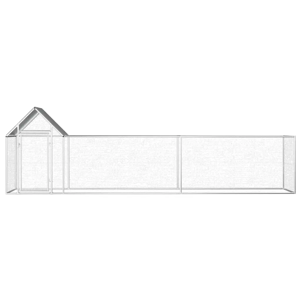 Chicken Coop Galvanised Steel 5x1x1.5m Poultry Run Hen House Garden Enclosure