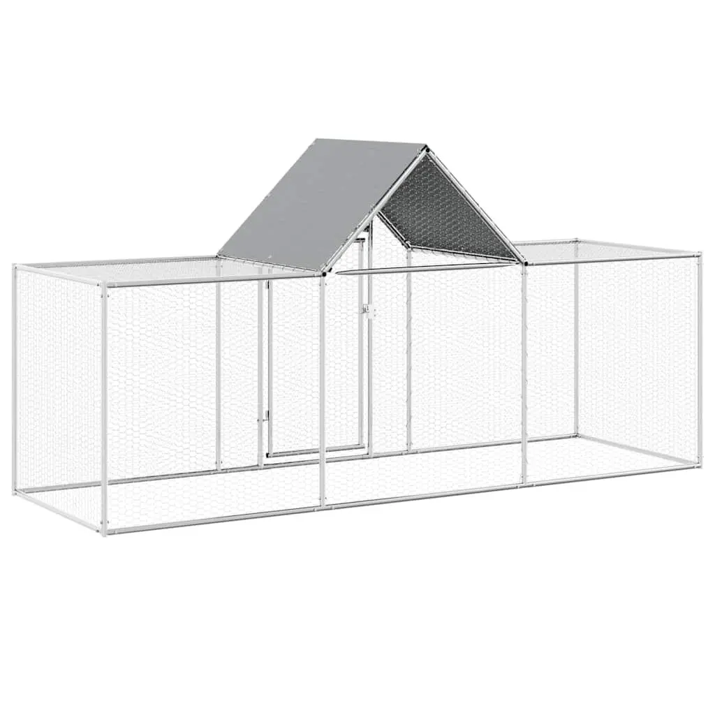 Chicken Coop Galvanised Steel 3x1x1.5m Garden Poultry House Run Enclosure