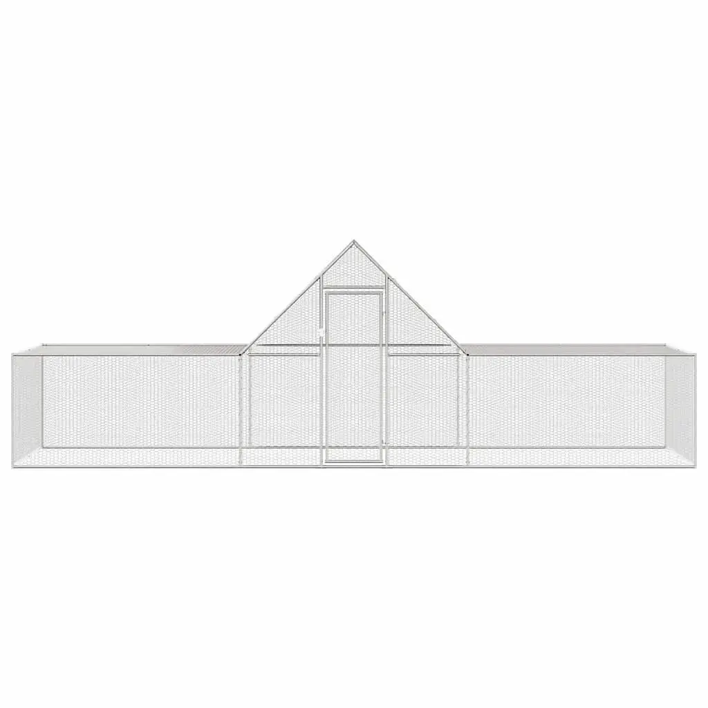 Chicken Coop Galvanised Steel 6x2x2m Lockable Door Wire