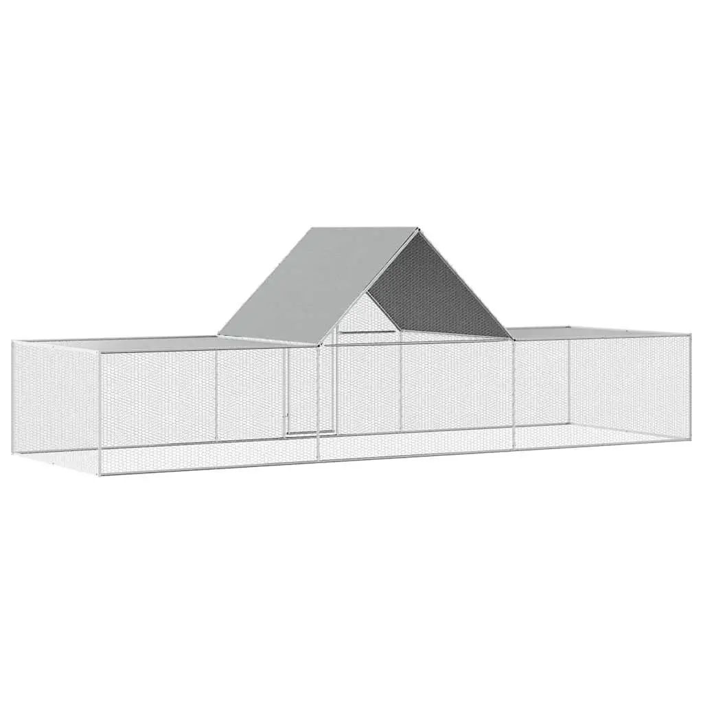 Chicken Coop Galvanised Steel 6x2x2m Lockable Door Wire