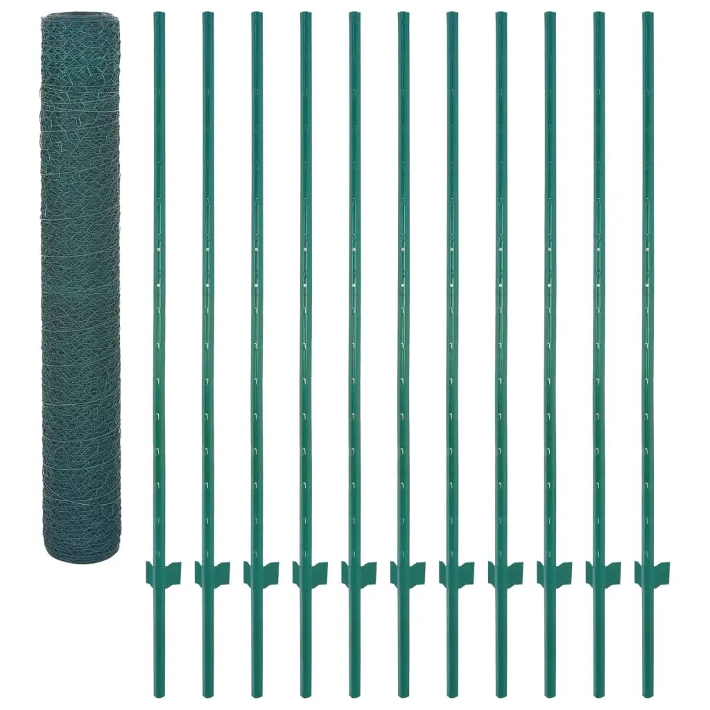 25x2m Wire Mesh Fence Roll with Mounting Hardware