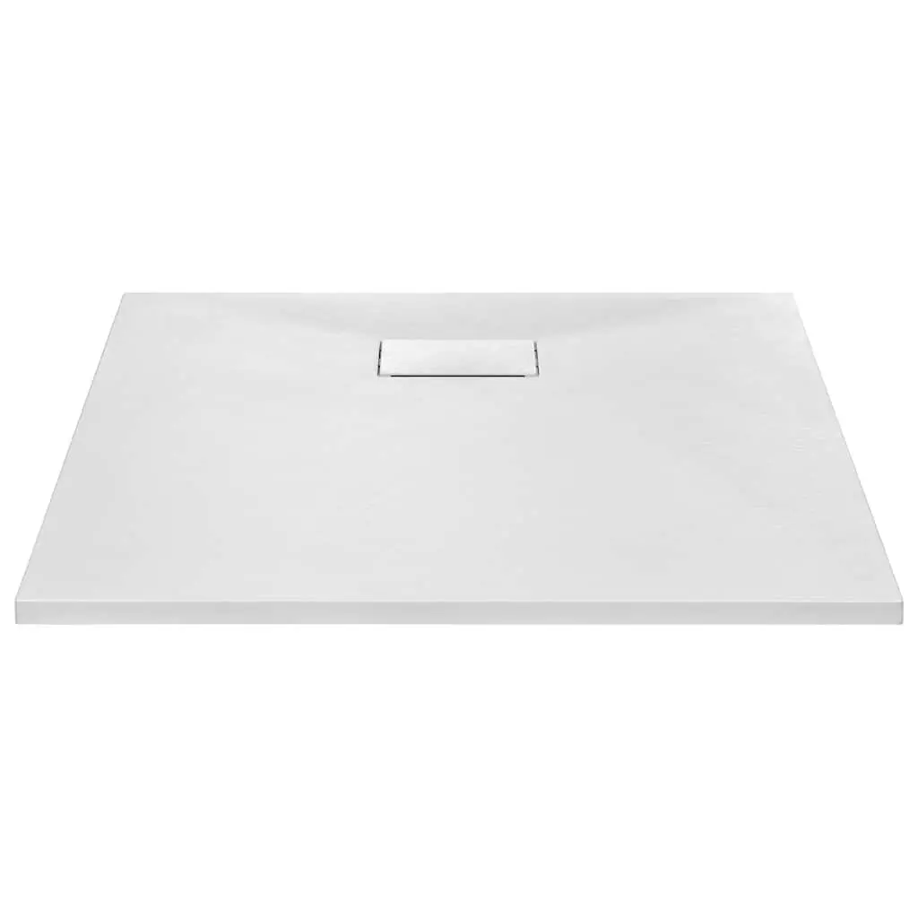 Shower Base Tray Low Profile White 80x80 cm Skid Resistant SMC