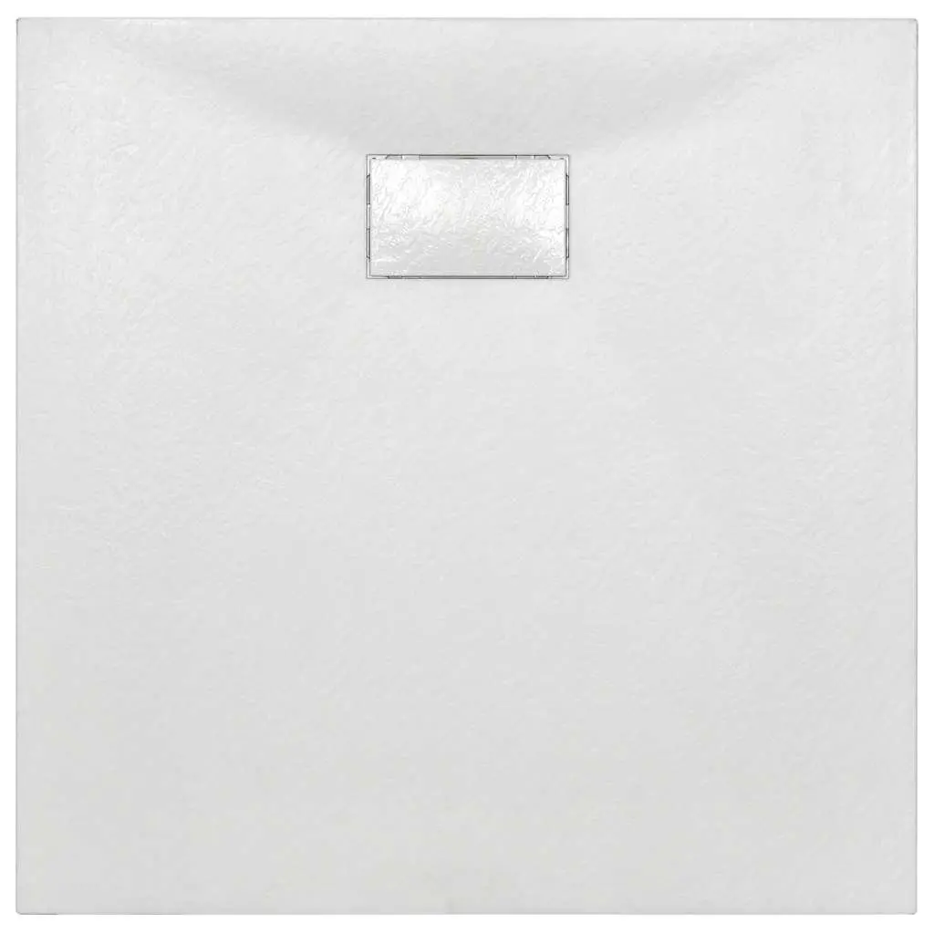 Shower Base Tray Low Profile White 80x80 cm Skid Resistant SMC