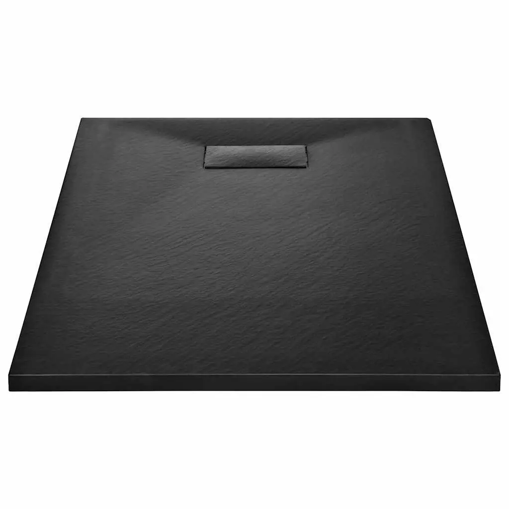 Shower Base Tray Black Low Profile 100x80 cm Skid Resistant