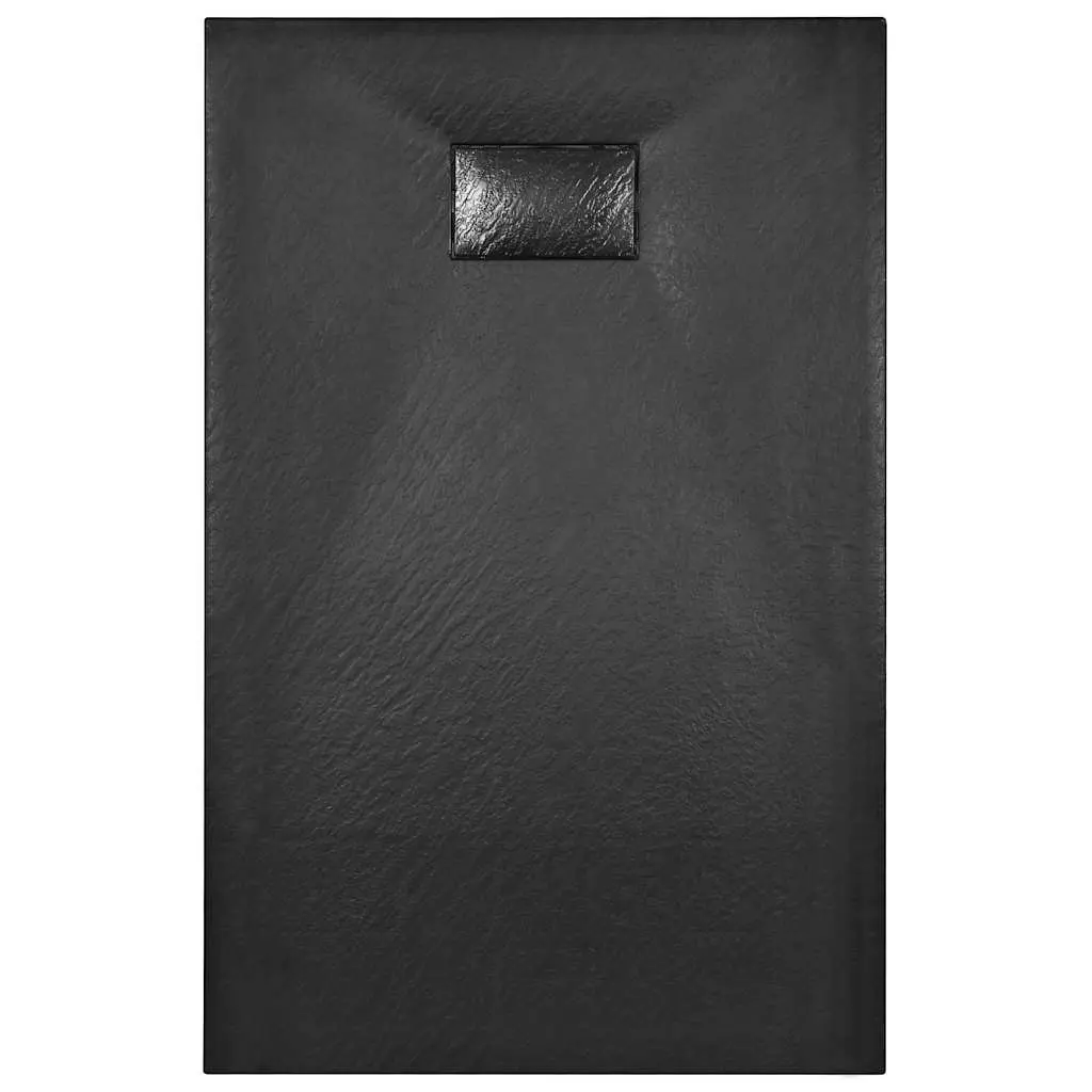 Shower Base Tray Black Low Profile 100x80 cm Skid Resistant