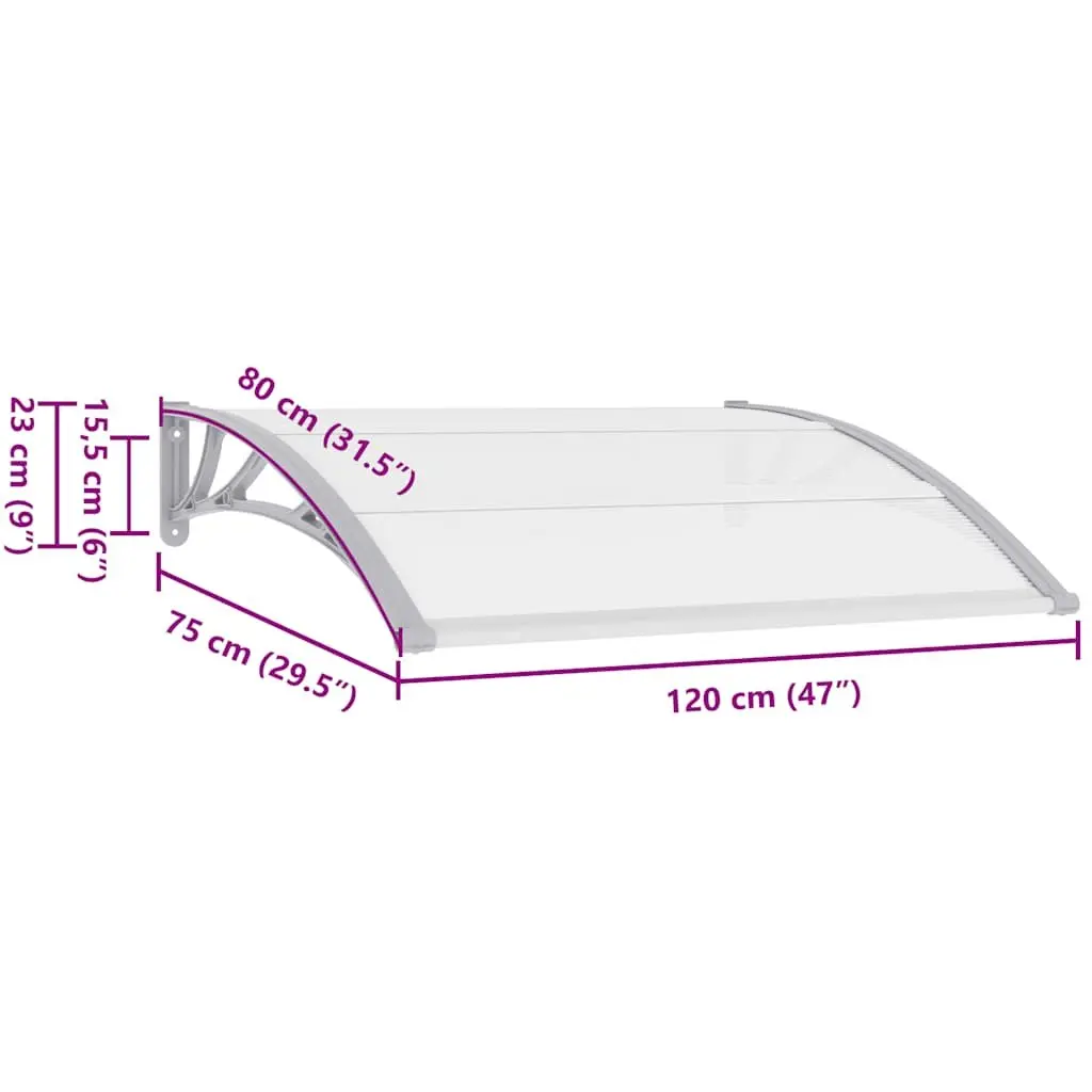 Grey Polycarbonate Door Canopy