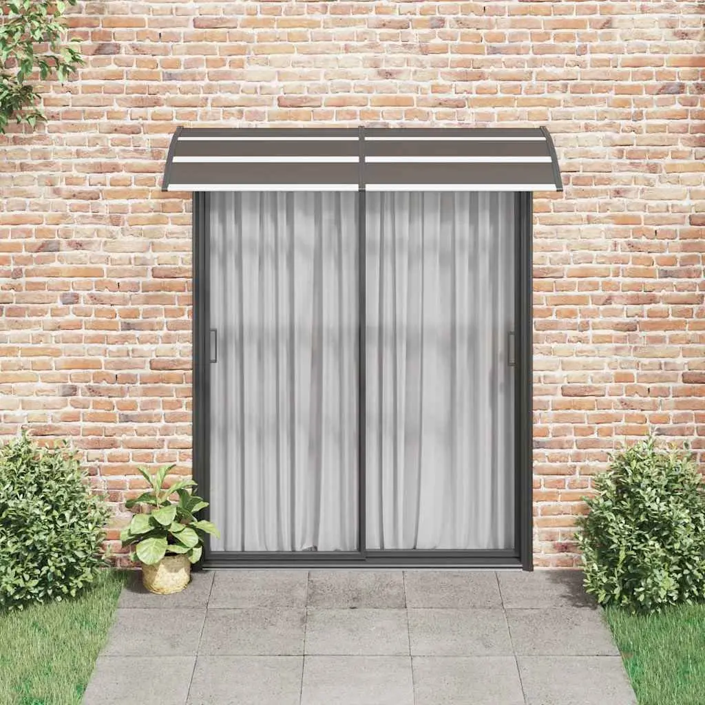 Door Canopy Black Polycarbonate 200x75 cm Awning Shelter