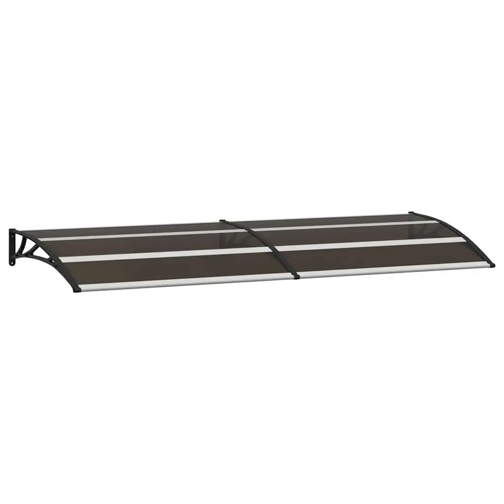 Door Canopy Black Polycarbonate 240x75cm Outdoor Awning Shelter