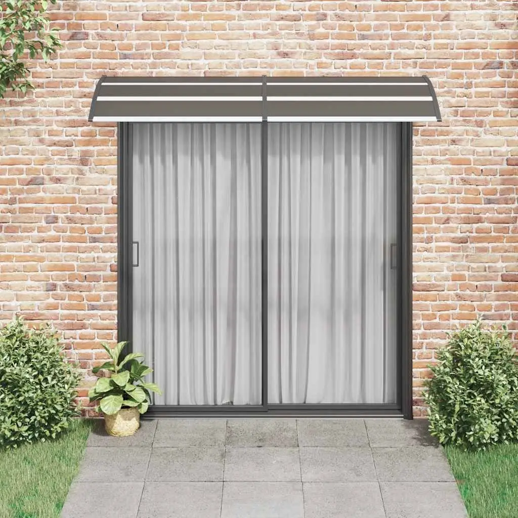 Door Canopy Black Polycarbonate 240x75cm Outdoor Awning Shelter