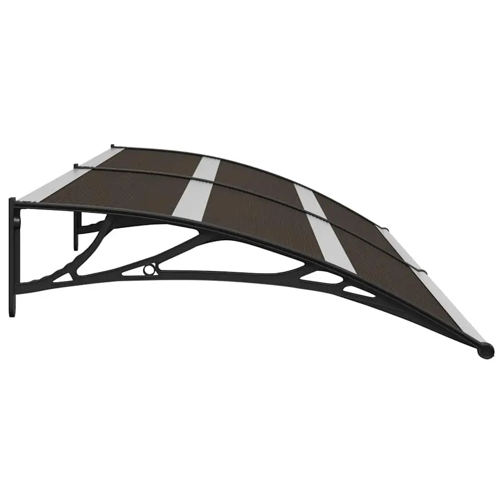 Door Canopy Black Polycarbonate 240x75cm Outdoor Awning Shelter