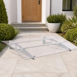 Door Canopy Polycarbonate Window Awning Outdoor Weather Protection 120x90cm