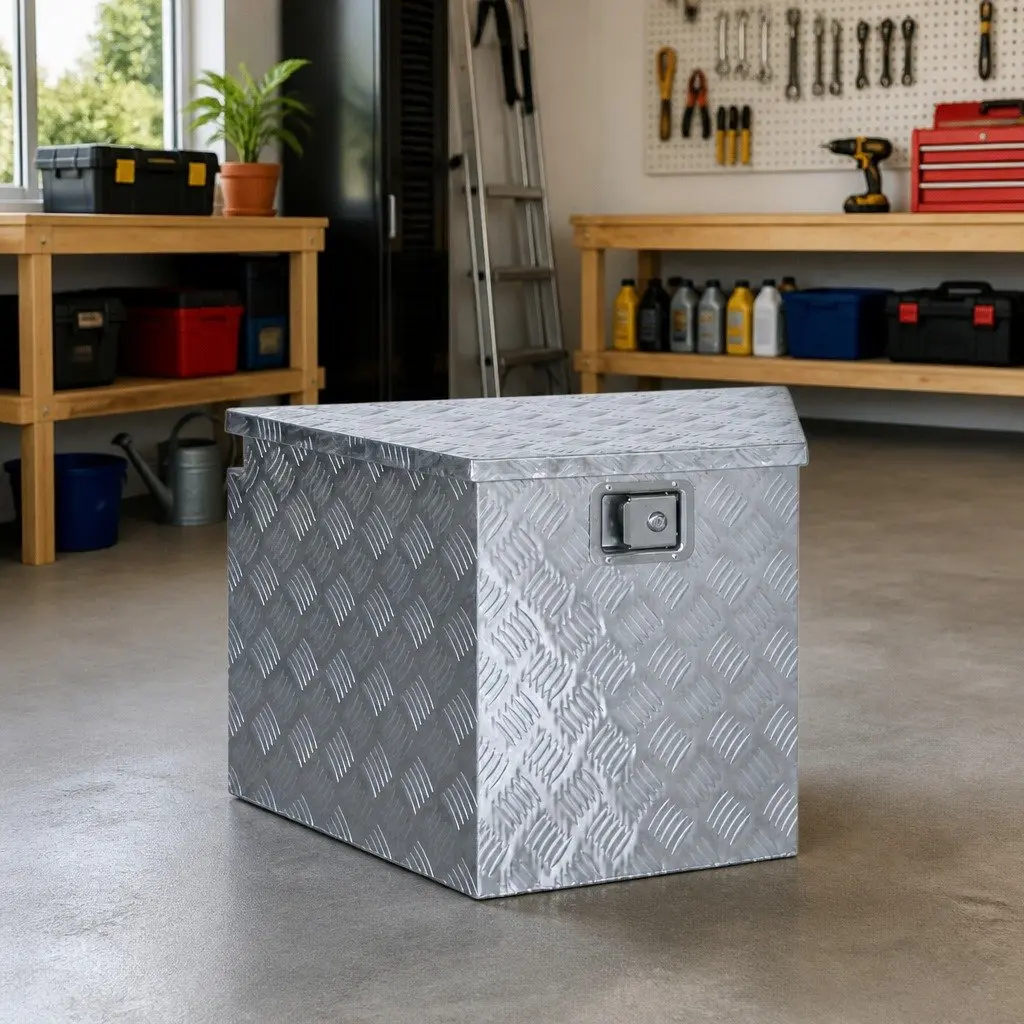 Storage Box Aluminium Lightweight Compact Tool Organiser 737x410x460 mm Silver