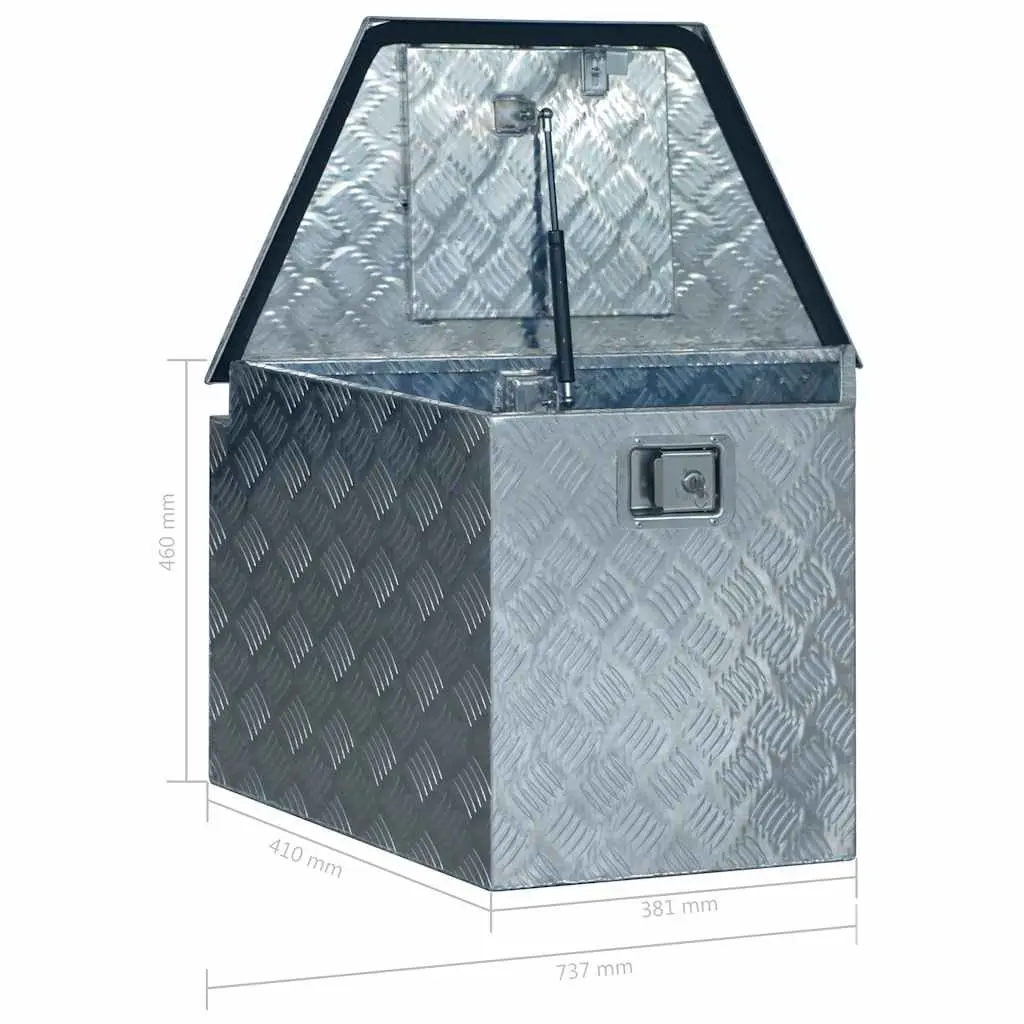 Storage Box Aluminium Lightweight Compact Tool Organiser 737x410x460 mm Silver