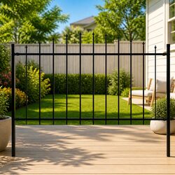 Your Ideal Garden Fence Panel 170x150 cm in Black Steel
