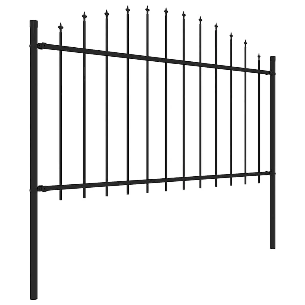 Garden Fence Panel 170x150 cm in Black Steel