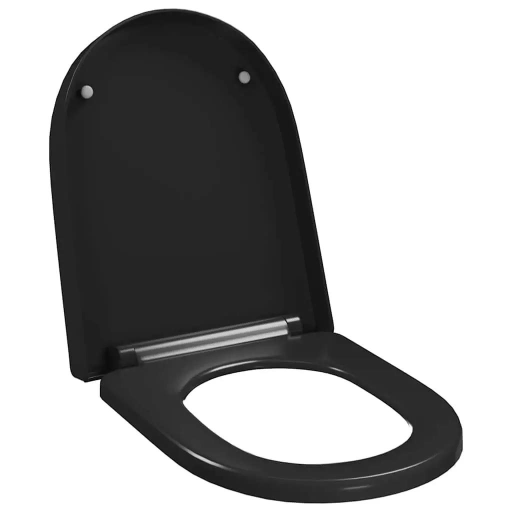 Soft-close Toilet Seat Quick-release Design Black Standard Bowl Bathroom