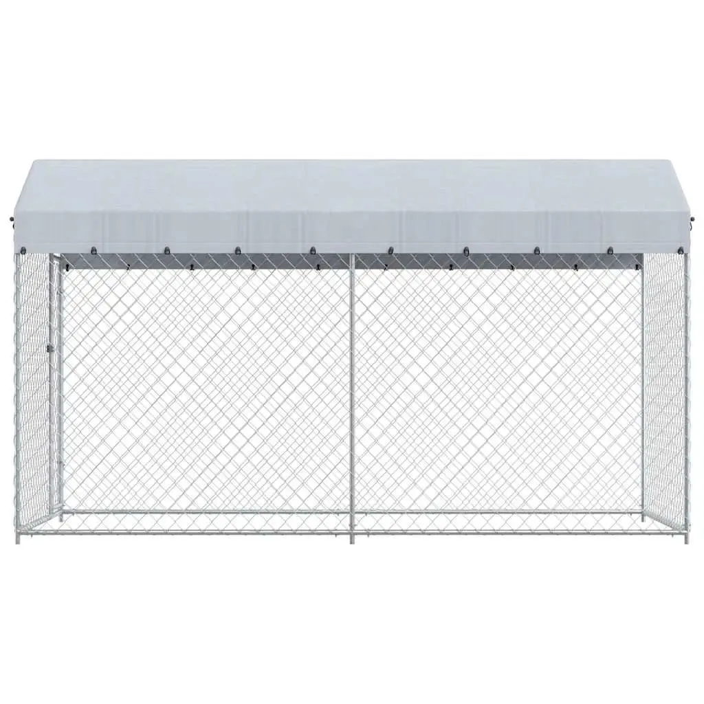 Dog Kennel Run Outdoor Heavy-duty Chain Link Enclosure with Canopy Top Large Size