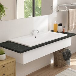 Your Perfect Bathroom Basin: White Ceramic Sink 81x39.5x18.5 cm