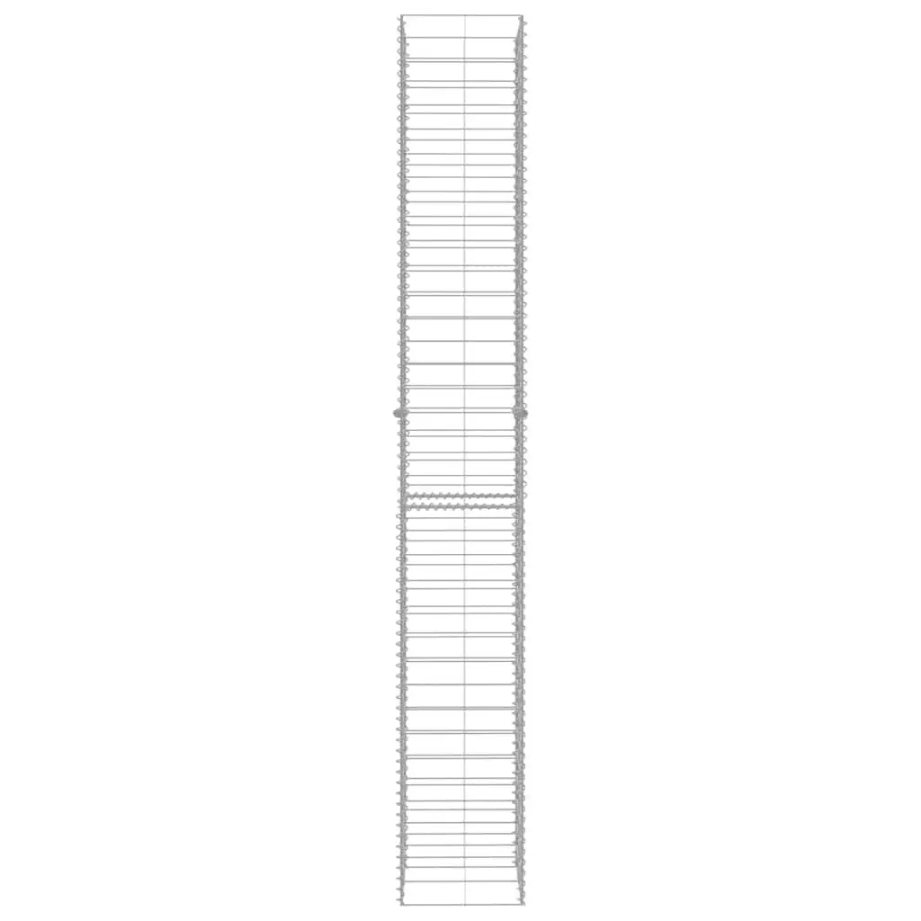Gabion Baskets Galvanised Steel 25x25x197cm 3 Piece Retaining Wall Fencing Barrier