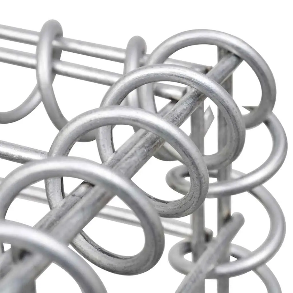 Gabion Baskets Galvanised Steel 25x25x197cm 3 Piece Retaining Wall Fencing Barrier