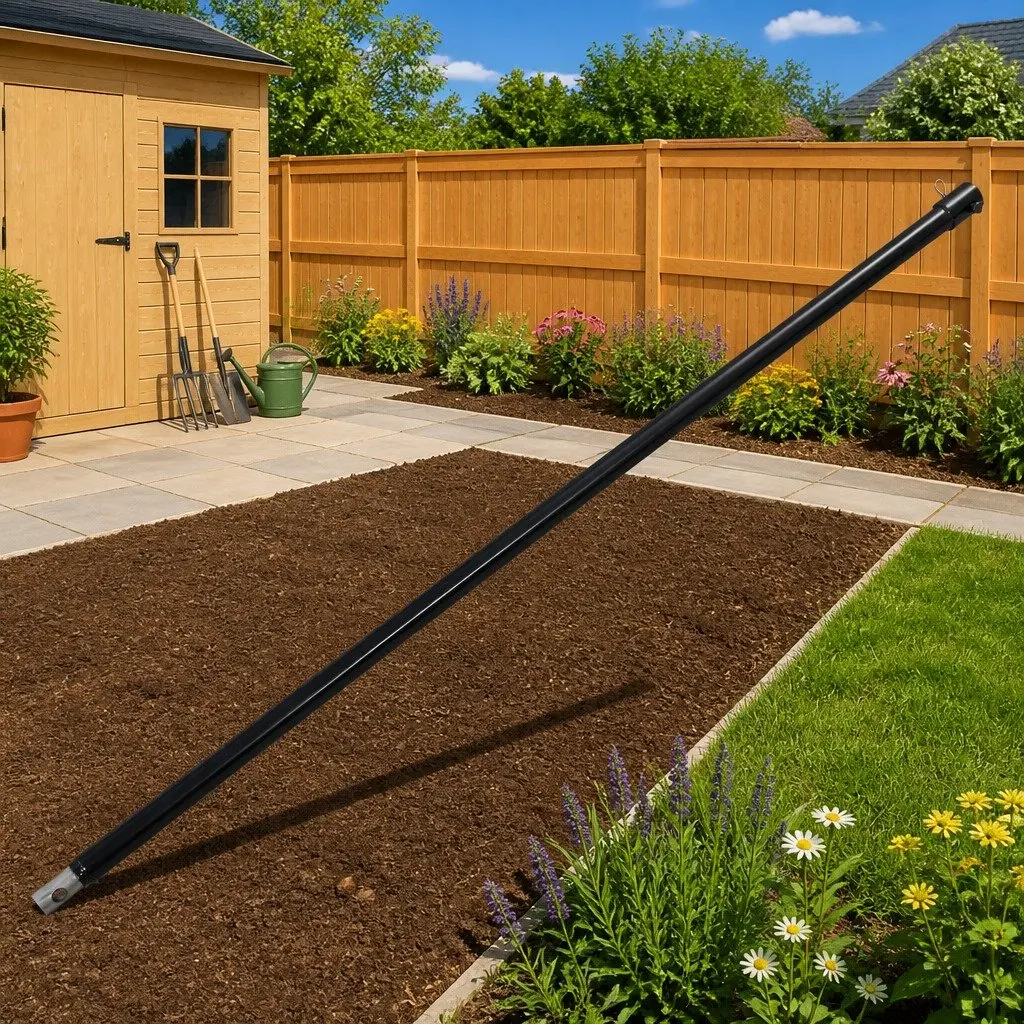 Drill Extension Steel 1 m Ground Auger Bit Extension Heavy Duty Black