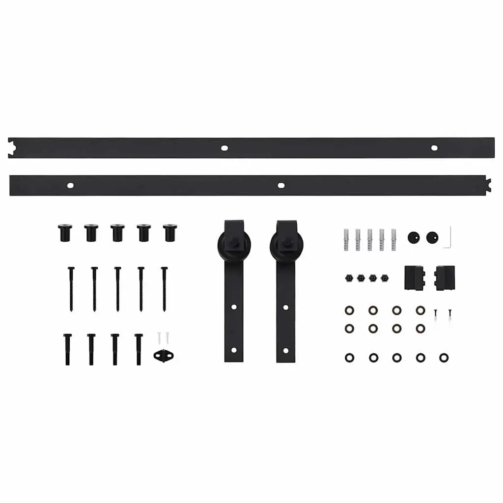 Sliding Door Hardware Kit Steel Track Rail Roller 200cm