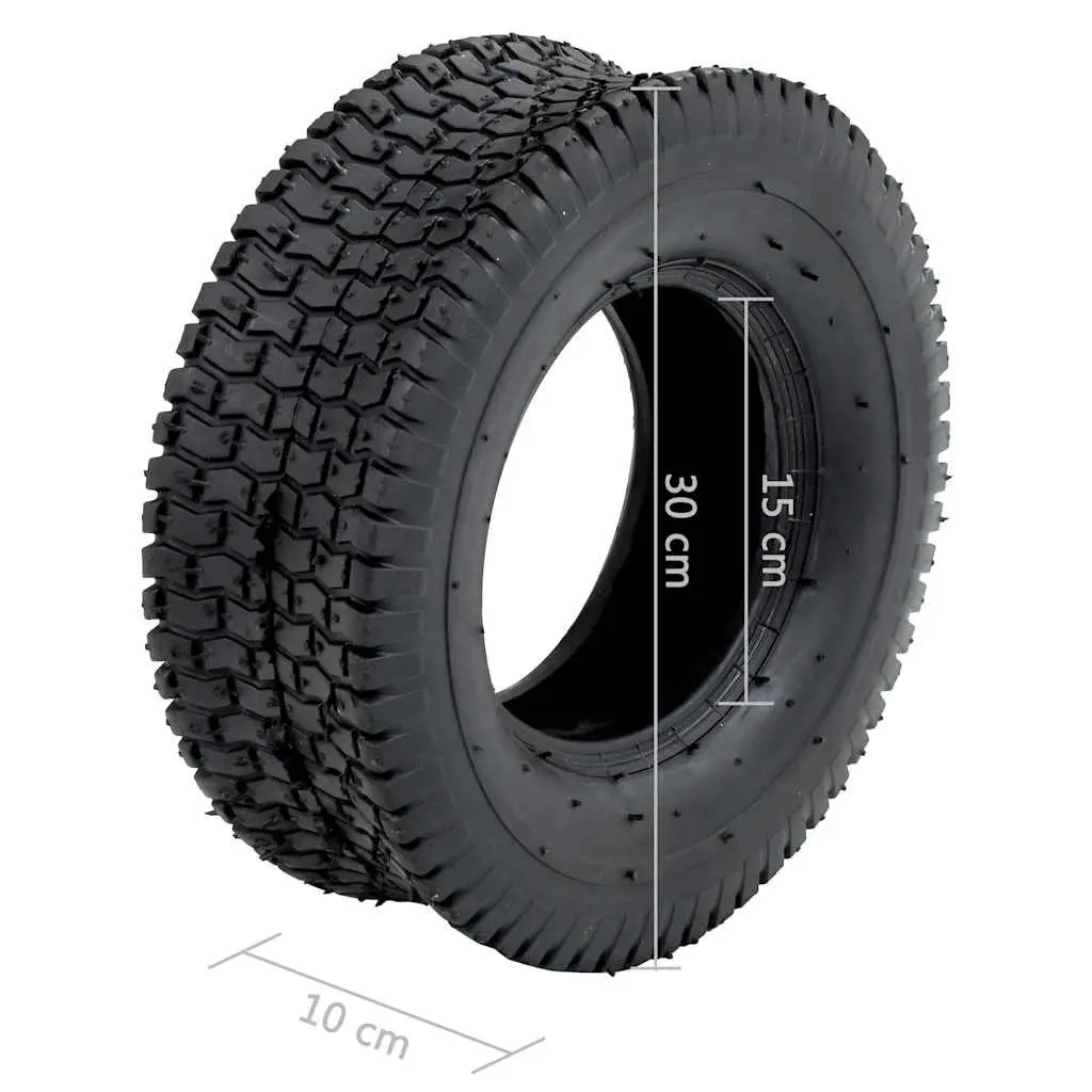 Wheelbarrow Tyres 2pcs 13x5.00-6 4PR Black Replacement Heavy-Duty Puncture-Proof