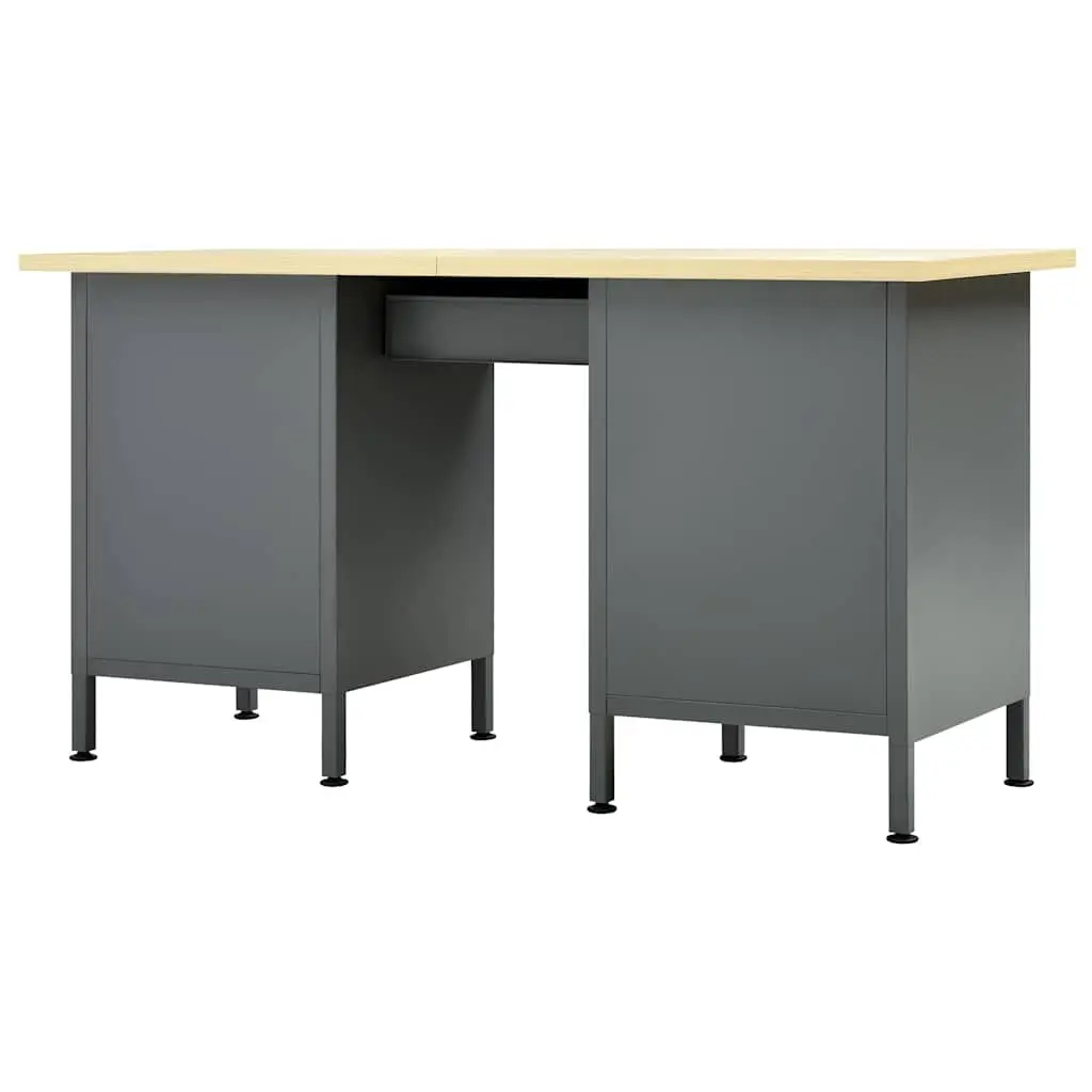 Heavy Duty Workbench Lockable Cabinet 160x60x85cm 6 Drawers Storage
