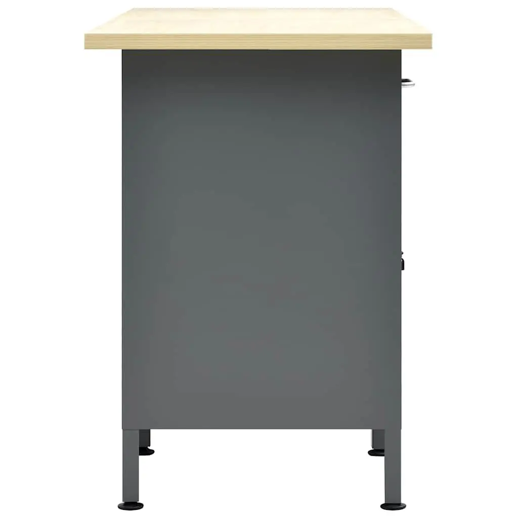Heavy Duty Workbench Lockable Cabinet 160x60x85cm 6 Drawers Storage