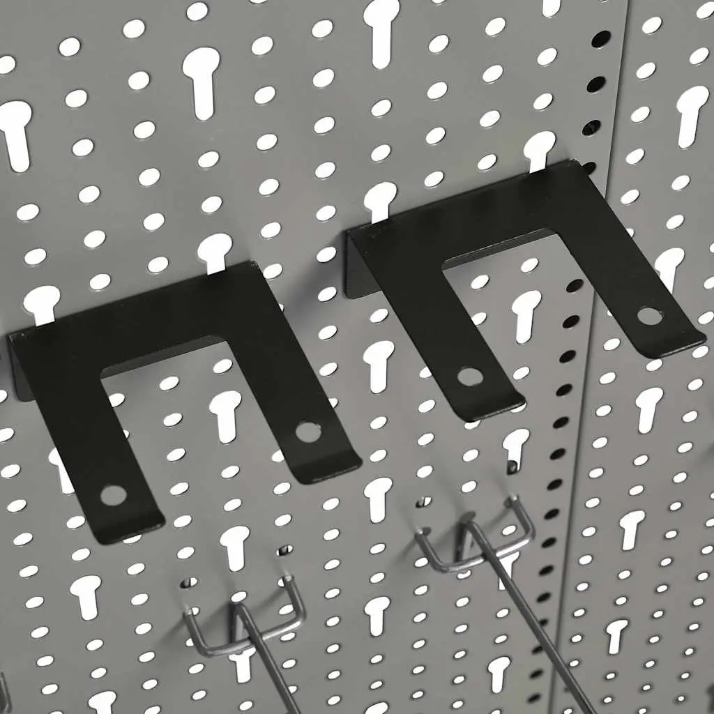 Wall-mounted Tool Pegboards Steel Panel 40x58 cm 3 Piece Storage Organisation