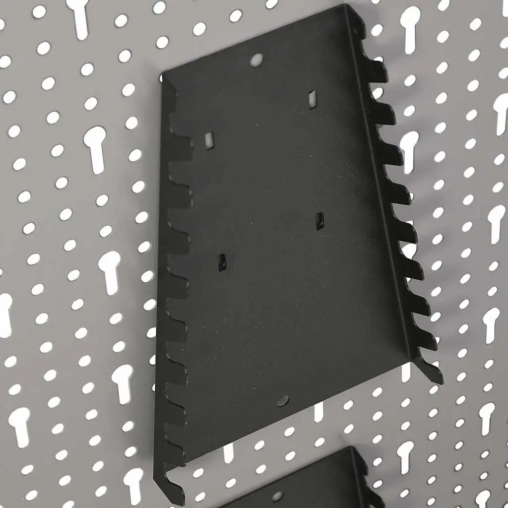 Wall-mounted Peg Boards Steel Tool Storage Organisation 40x58 cm Grey 4 Piece