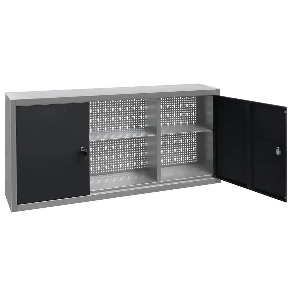 Wall Mounted Tool Cabinet Industrial Style Metal Storage Unit with Lockable