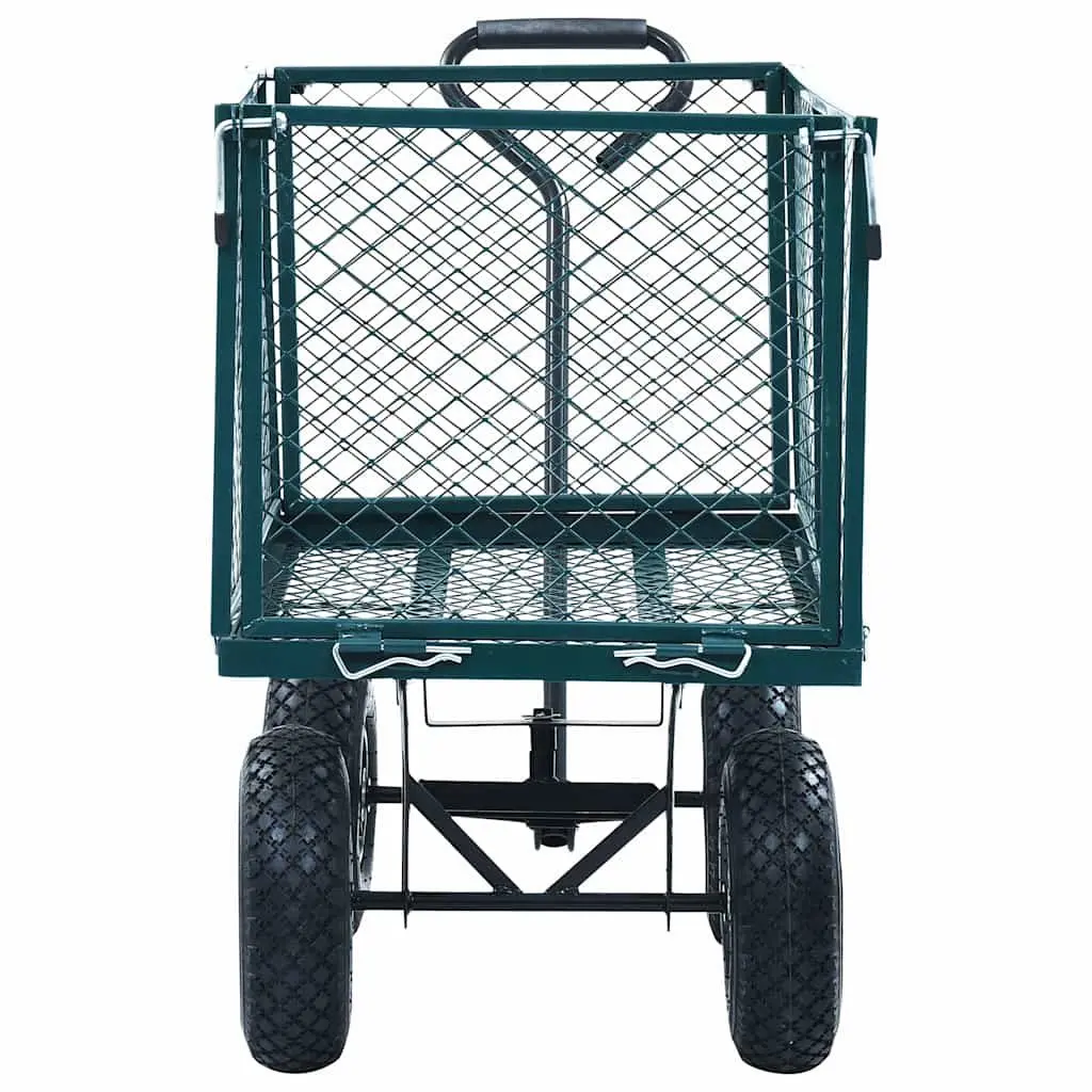 Garden Hand Trolley Heavy Duty Steel 350kg Load Capacity Green