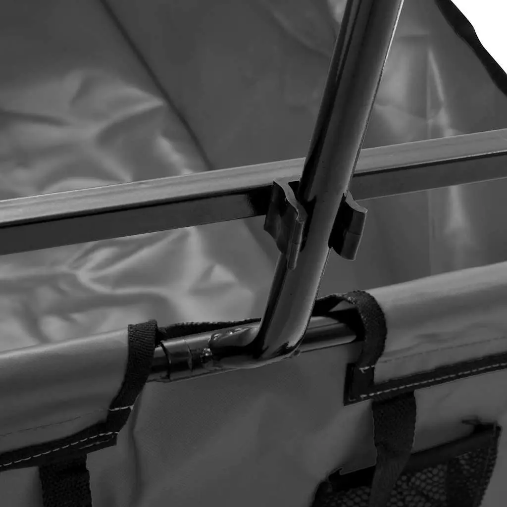 Folding Hand Trolley Garden Wagon Steel Frame Oxford Fabric 75kg Capacity
