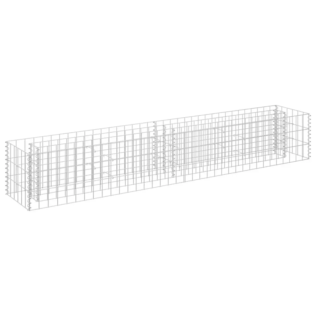 Gabion Planter Box Galvanised Steel Raised Garden Bed 180 x 30 x 30 cm