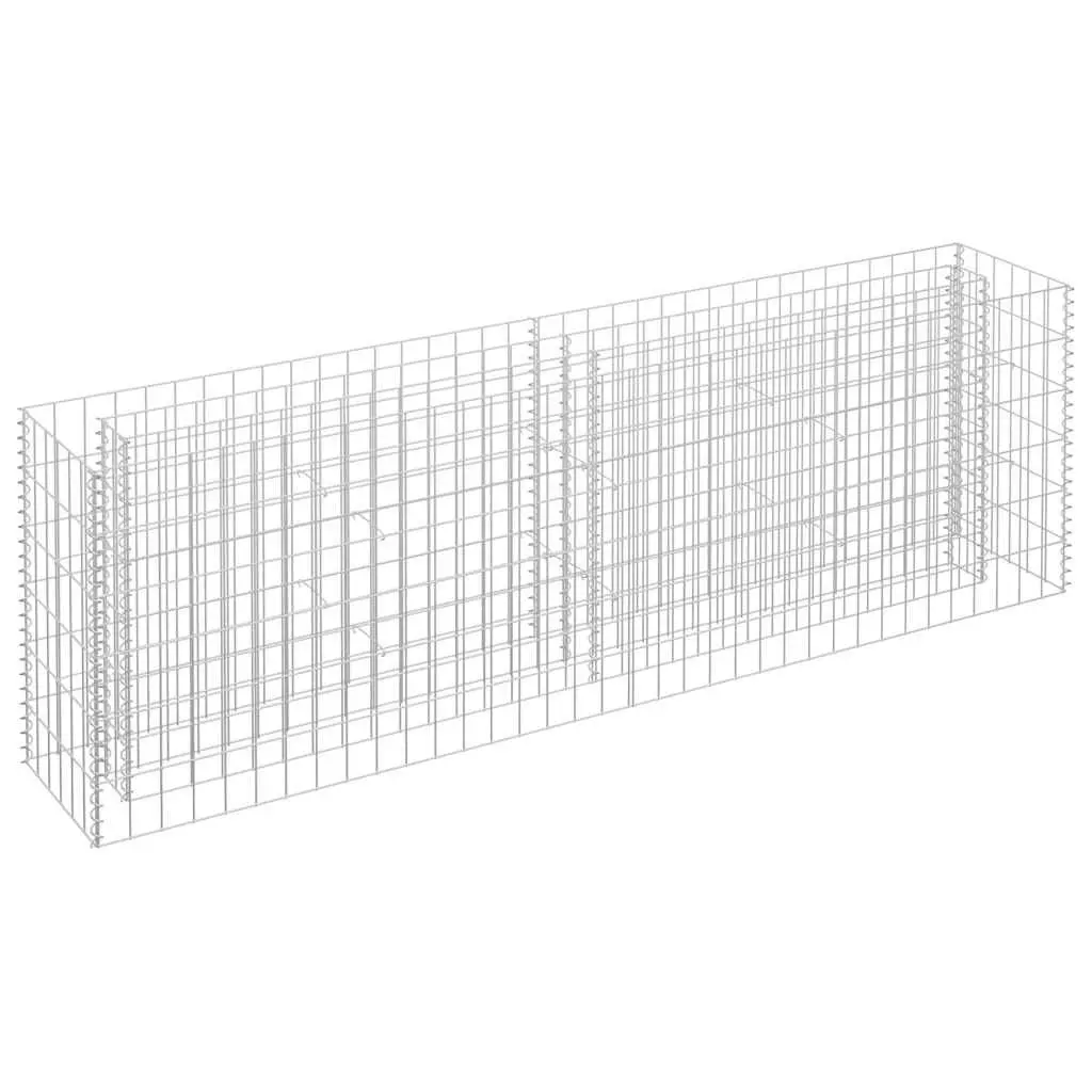 Raised Garden Bed Galvanised Steel Silver 180x30x60cm Mesh Grid Planter