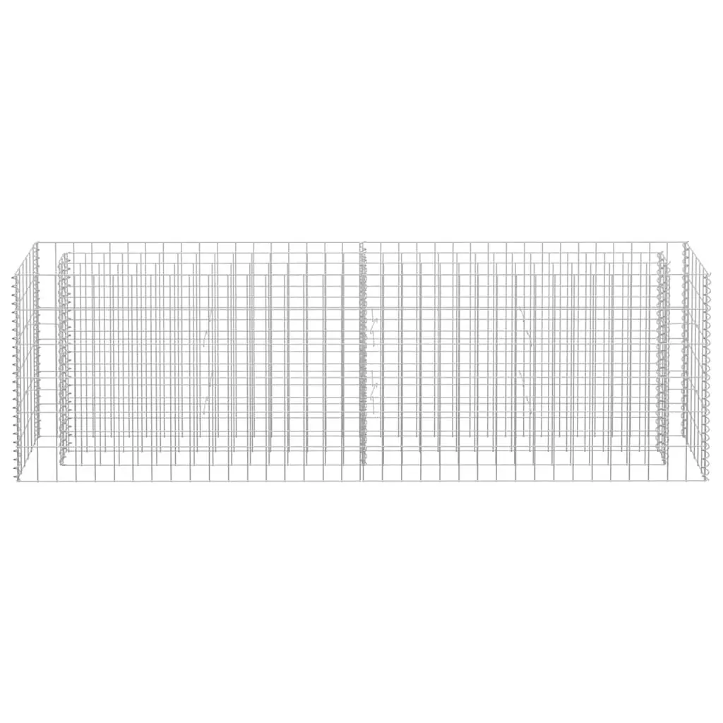 Raised Garden Bed Galvanised Steel Silver 180x30x60cm Mesh Grid Planter