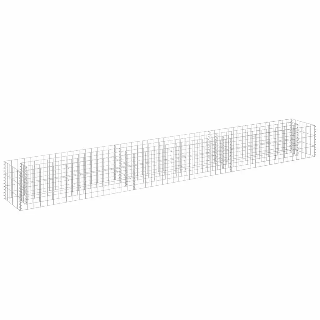 Gabion Raised Bed Galvanised Steel Garden Planter 270x30x30cm