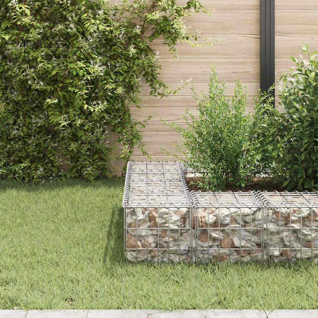 Cube Gabion Raised Bed Garden Planter Steel Wire 30x30x30cm Silver
