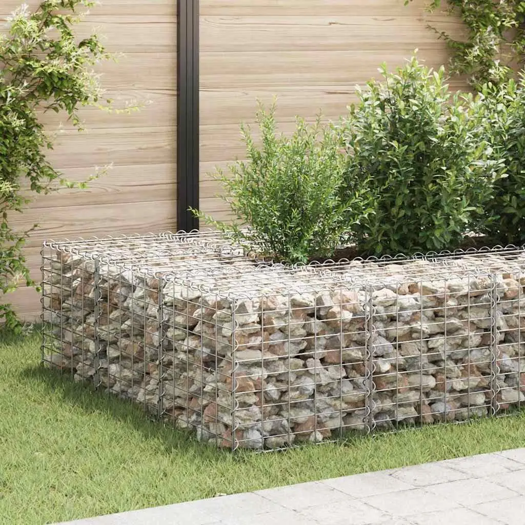 Steel Wire Gabion Planter Raised Bed Cube Silver 50x50x50cm