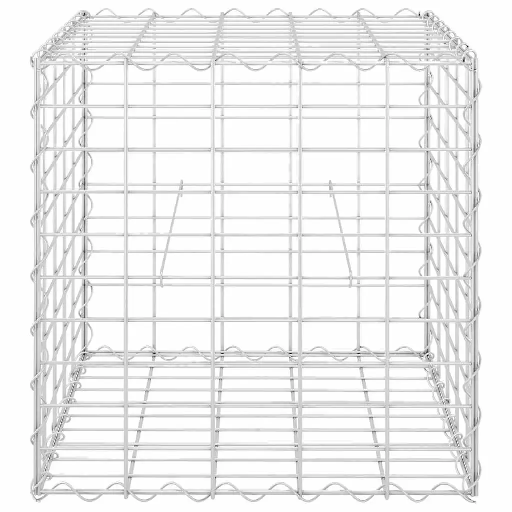 Steel Wire Gabion Planter Raised Bed Cube Silver 50x50x50cm